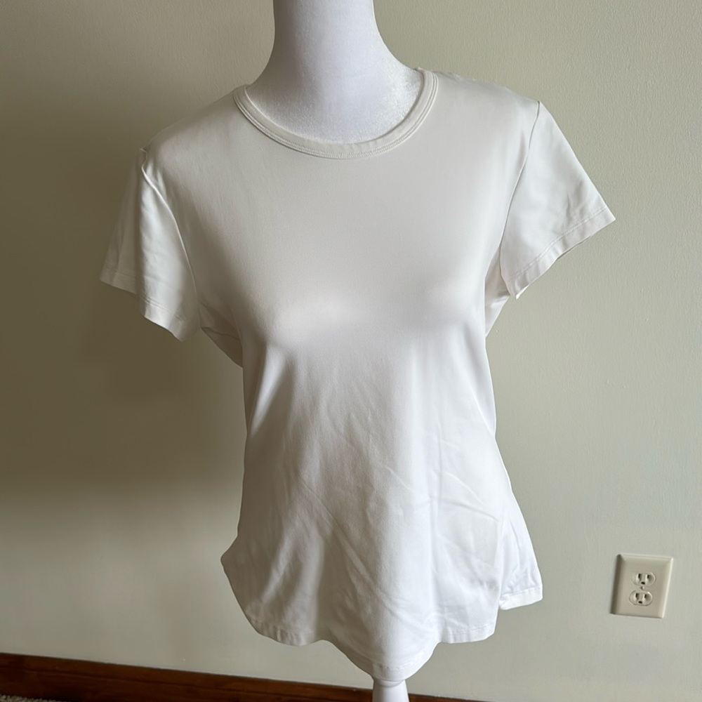 M.McLaughlin white nylon/spandex tshirt